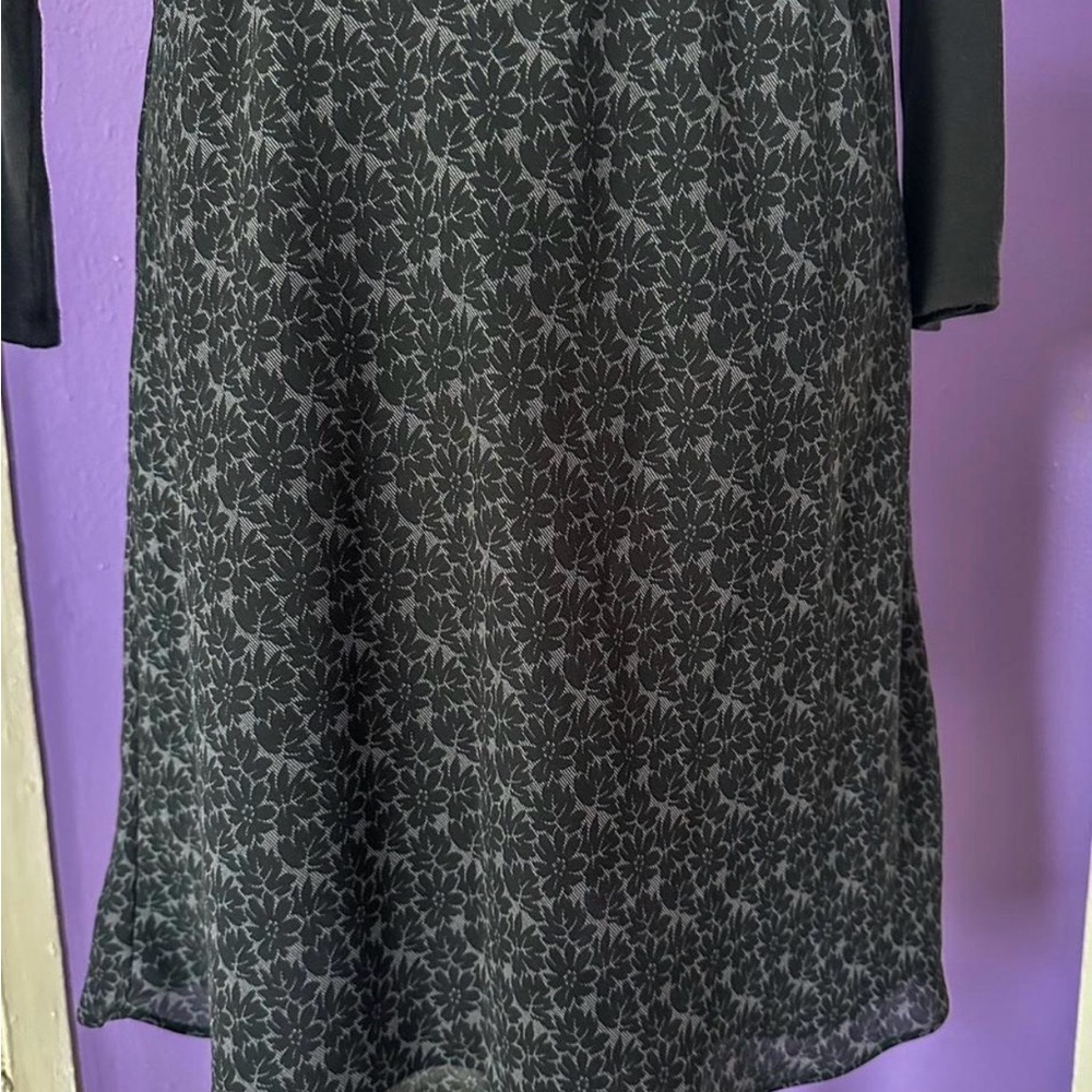 Old Navy Black Floral Midi Skirt